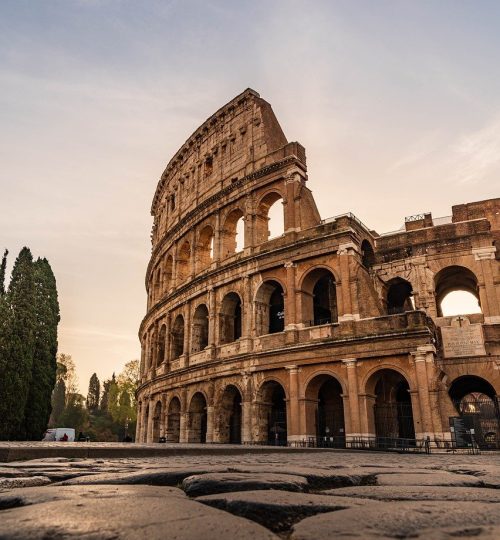 italy, rome, colosseum, sunset, ancient architecture, travel, roman arena, nature, tourists